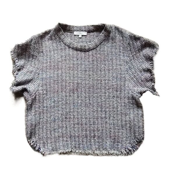 IRO tweed fringe short-sleeved boxy top size 2 XS - Picture 4 of 10